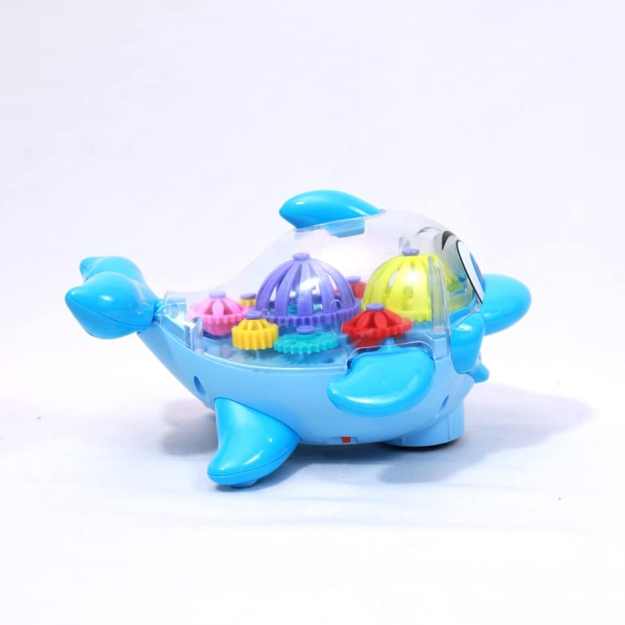 Transparent Gear Dolphin Toy with Flashing Lights and Music